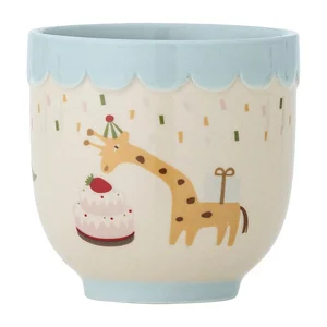 Modro-krémový dětský kameninový hrnek Celebrate 150 ml