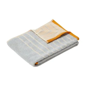 Modro-oranžový bavlněný ručník Hübsch Dora 50x100 cm