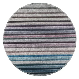 Modro-šedý kulatý koberec 80 cm Vitaus