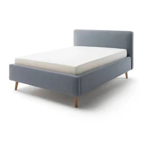 Modrošedá jednolůžková čalouněná postel bez roštu 120x200 cm Mattis – Meise Möbel