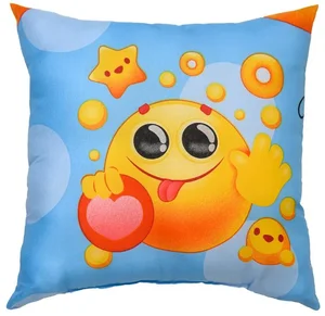 Modrý dekorativní polštářek EMOJI 45x45 cm