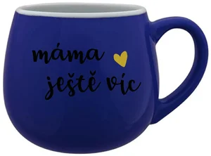 Modrý keramický hrníček MÁMA JEŠTĚ VÍC 300 ml