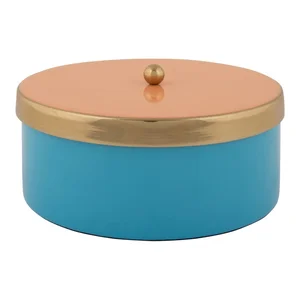 Modrý kovový úložný box 16x6 cm Double Funky