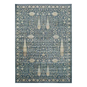Modrý viskózový koberec Universal Vintage Flowers 140x200 cm