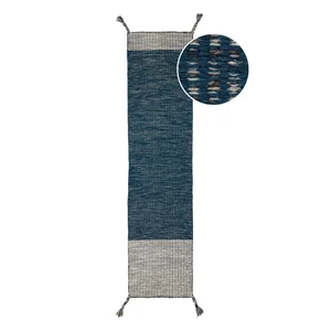 Modrý vlněný běhoun Flair Rugs Anu 60x200 cm