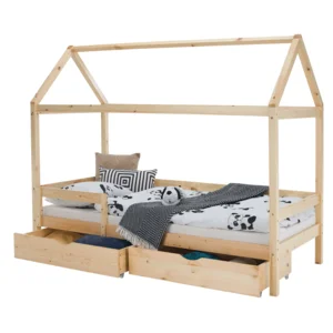Montessori postel 90×200, masiv borovice, přírodní (NOEMA)
