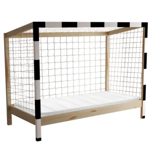 Montessori postel FUTAL 90×200 cm – přírodní/bílá/černá
