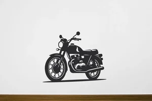 Motorka veterán samolepka na zeď 50x39 cm černá