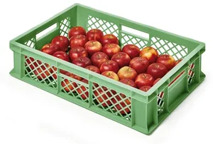 Mřížkovaná přepravka z plastu 600x400x150 mm v zelené barvě