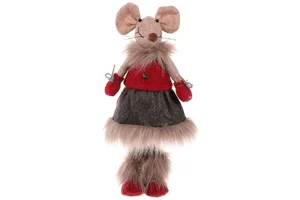 Myška v sukni – textilní vánoční dekorace ZM1345