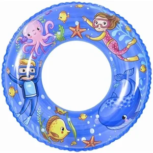 Nafukovací kruh pro děti 60 cm modrý s vodními motivy