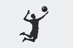 Nalepovací hodiny Clocker Volleyball – Černý ciferník