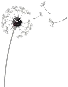 Nalepovací hodiny Dandelion černé