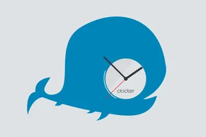 Nalepovací hodiny Whale s motivem a plexi ciferníkem