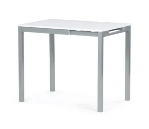 NALGARIV Rozkládací jídelní stůl 60/90x60x75 cm – bílá deska, šedé nohy