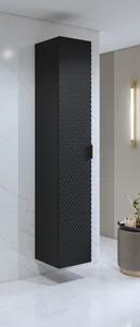 NALLON vysoká skříňka 1D, černý onyx / černé pyramidky