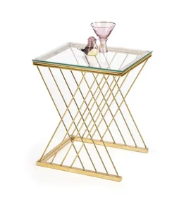 Nancy – odkládací stolek zlatý/transparentní