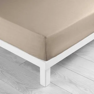 Napínací bavlněné prostěradlo Lina 160×200 cm – douceur d'intérieur, světle hnědé