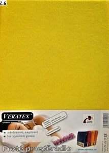 Napínací froté prostěradlo 90×200/40 cm – žluté