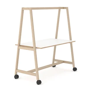 NARBUTAS Nova Wood Multipurpose – jednací stůl s lamino deskou a kolečky, 140 × 90 × 90 cm