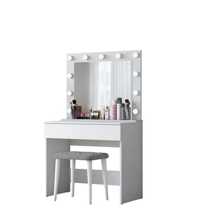 NASINO Toaletní stolek se zrcadlem, bílý