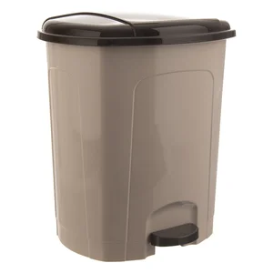 Nášlapný hnědý plastový koš 30 l – Orion