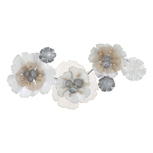 Nástěnná kovová dekorace Flowery 119 × 60 cm