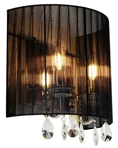 Nástěnná lampa chrom s černým stínítkem Ann-Kathrin 2