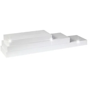 Nástěnná police bílý lesk 80×25 cm – GANA