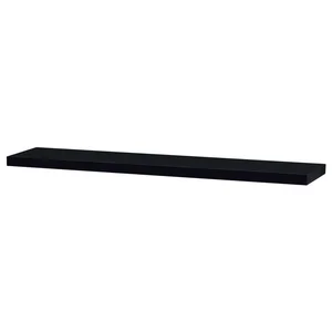 Nástěnná polička STEFAN 120 cm – černý vysoký lesk