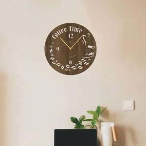 Nástěnné hodiny Coffee Time Ořech 35x35 cm