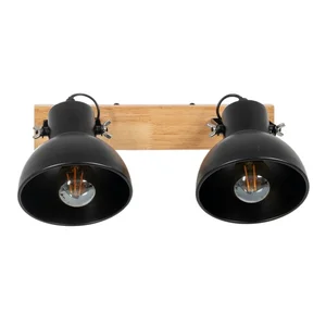 Nástěnné svítidlo Ixia černé a přírodní