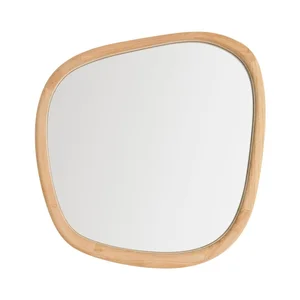 Nástěnné zrcadlo Alura s teakovým rámem 45,5×47 cm – Kave Home