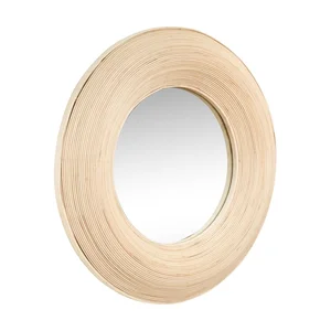 Nástěnné zrcadlo s bambusovým rámem 60 cm Blush