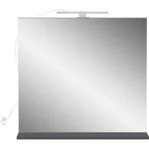 Nástěnné zrcadlo s osvětlením a poličkou 76×75 cm – Germania