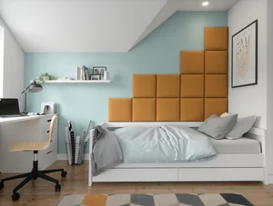 Nástěnný panel MATEO 200×160 cm – žlutá