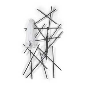 Nástěnný věšák Matches, černý kov