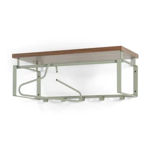 Nástěnný věšák Rex s poličkou, zelenošedý kov – Spinder Design