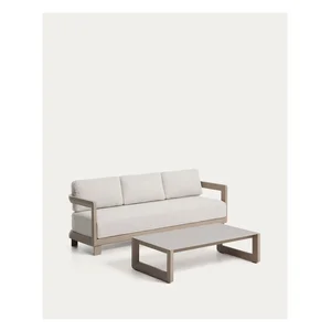 Nerano: hliníkové lounge set pro 3 osoby, béžová/taupe – Kave Home