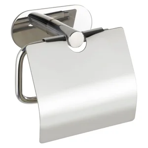 Nerezový bezvrtákový držák na toaletní papír Wenko Turbo-Loc® Orea Shine Cover