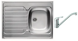 Nerezový dřez s baterií INTL 1B1D – celoplošný set