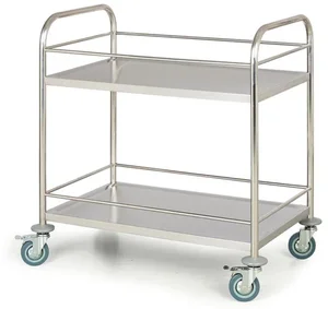 Nerezový policový vozík s dvěma policemi 710x410 mm