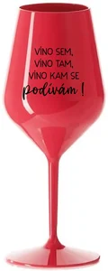 Nerozbitná červená sklenice na víno 470 ml