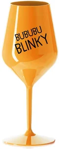 Nerozbitná oranžová sklenice na víno 470 ml s motivem BUBUBUBLINKY