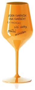 Nerozbitná oranžová sklenice na víno 470 ml
