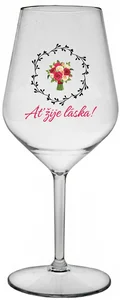 Nerozbitná sklenice na víno AŤ ŽIJE LÁSKA 470 ml