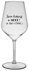 Nerozbitná sklenice na víno s vtipným motivem