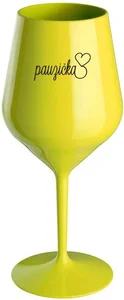 Nerozbitná žlutá sklenice na víno 470 ml