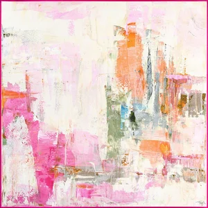New Age Pink – obraz s rámem na plátně 102×102 cm Malerifabrikken