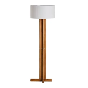 Niani – stojací lampa s textilním stínidlem, výška 150,5 cm, bílá/hnědá